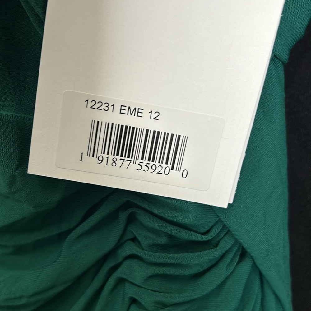 Mac Duggal 12231 NWT BEADED CUFF DROP SHOULDER FAUX WRAP GOWN - Picture 13 of 16
